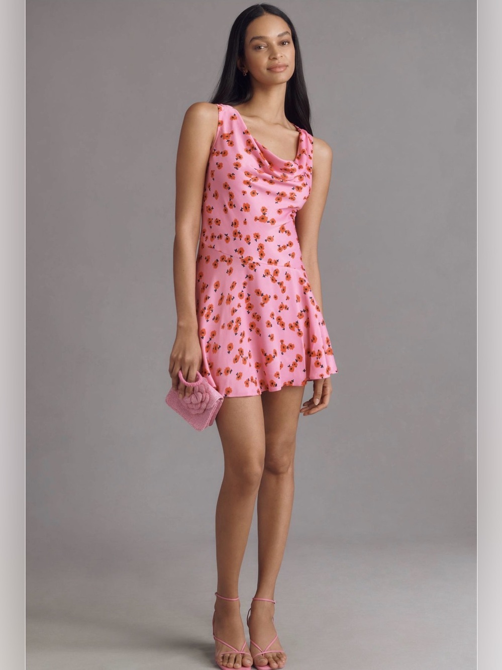 Anthropologie Pink Floral Dress